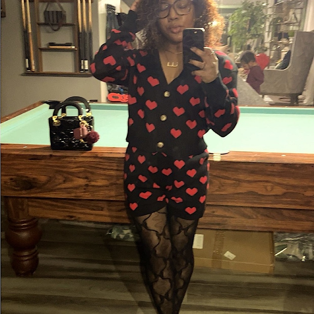 Heart Patterned Sweater set - Picture 2 of 7